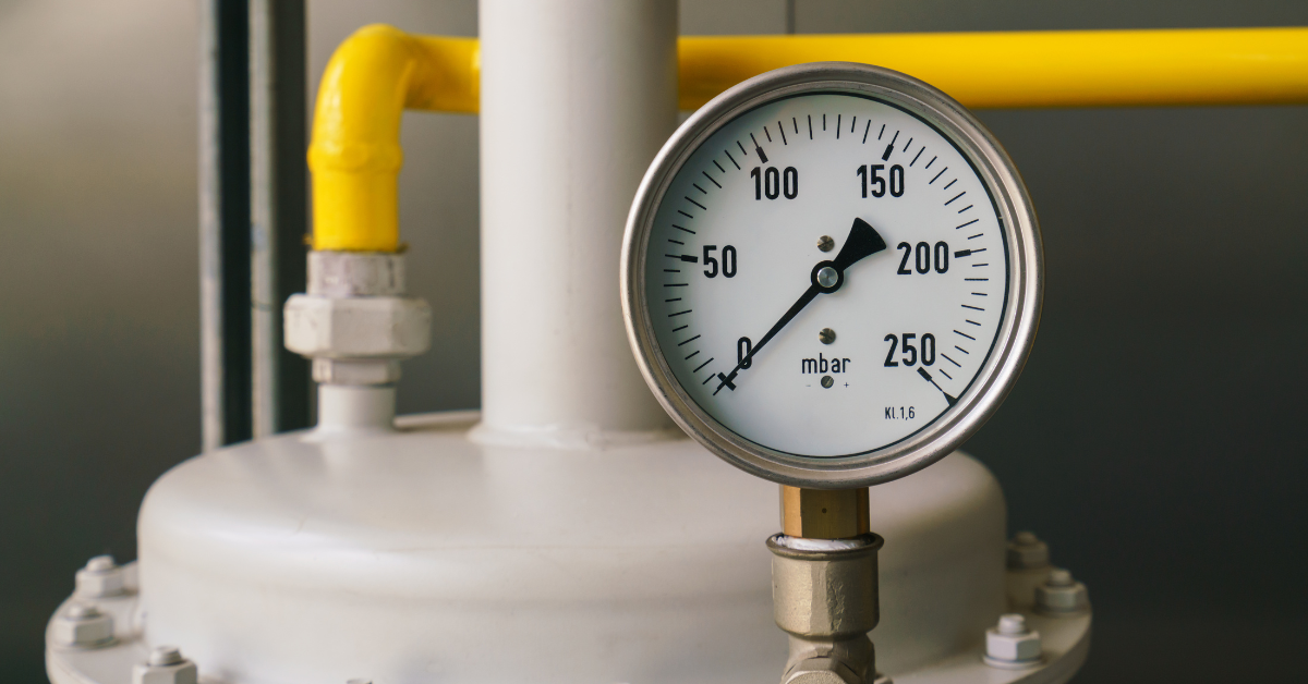 A boiler's pressure gauge